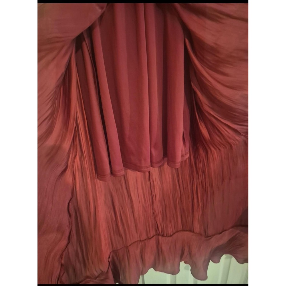 Altar'd State Womens Burgundy Silky Flowy Hi-Low Asymmetrical Dress Size Medium - Picture 7 of 10